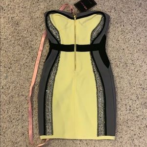 House of CB yellow bandage dress